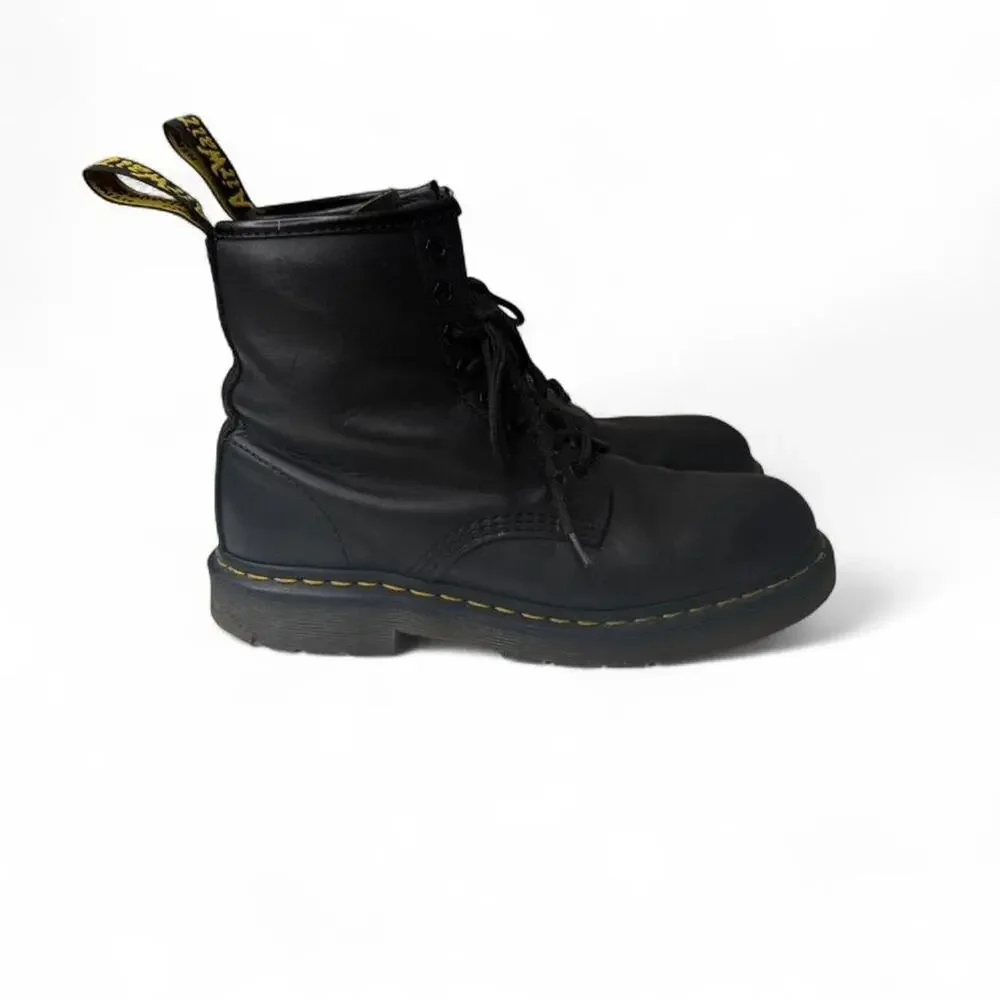Dr Martens 1460 Black Nappa Leather‎ Boots EH Safety Toe 8 Eye Combat Unisex